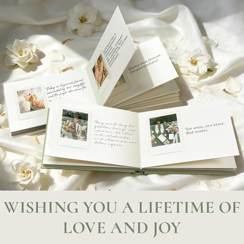 Vienrose Wedding Guest Book Journal for Polaroid, Wedding Registry Must Haves Things with 32 Blank Pages and Thick Paper, Linen Photo Album for Memory, Graduation, Dusty Sage Green - color: Dusty Sage Green