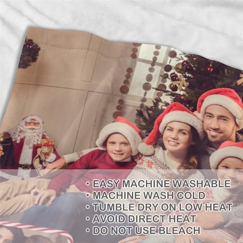 M YESCUSTOM Christmas Family Blanket Custom with 4 Photos Personalized Throw Blanket for Best Friend Custom Photo Blanket Gift for Christmas Funny Xmas Gift for Women Men Him&her - color: Style 26