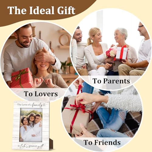 Family Picture Frame, Wooden Picture Frame Birthday Gifts for Families Mom Dad Grandparents, 4x6 Photo Frame for Tabletop Display, Home Office Desk Decor Shelf Display -02 - style: Family