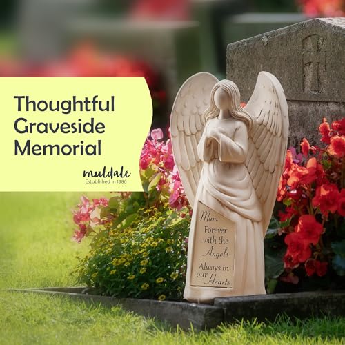Solar Angel Statue Decoration for Cemetery - Loss of a Mother Sympathy Gifts - in Loving Memory Ornament Mom - Outdoor - Mothers Day Gifts - Light Up Garden Memorial - style: Mom Tribute