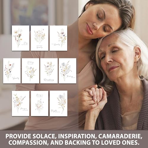 20 Pcs Sympathy Cards with Envelopes and Thoughtful Messages (4"x6") - Wildflowers Watercolor Condolences Cards - Bereavement Cards Set with Envelopes and Matching Stickers - Sympathy Cards Bulk | Thoughtful Messages, Wildflowers Watercolor Condolences &