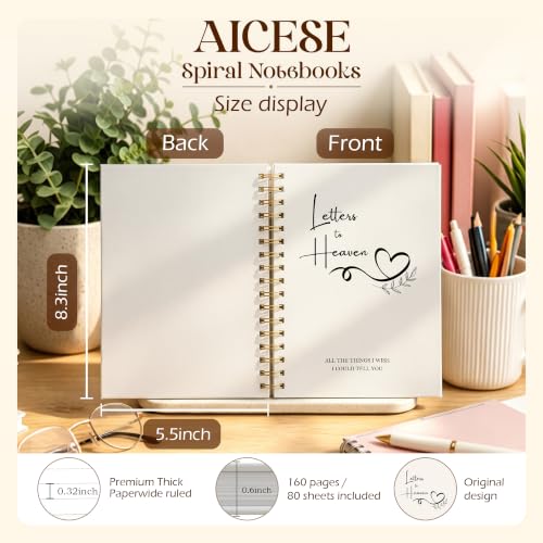 Letters to Heaven Grief Journal Gifts for Women Men 5.5x8.3in | Sympathy Journal Gifts for Loss of Loved One, Condolence Bereavement Grieving Gift Spiral Hardcover Notebook