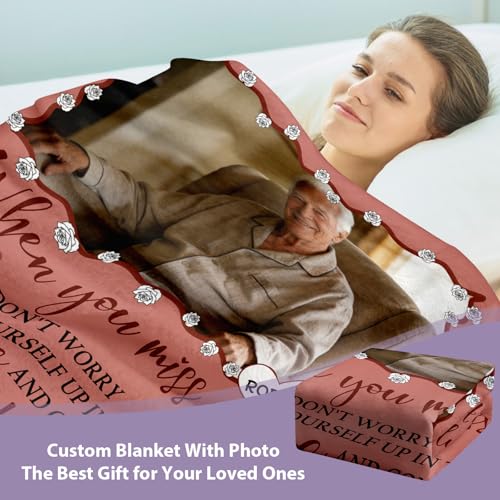 Personalized Sympathy Blanket Custom Memorial Blanket with Photos for Loss of Loved One in Loving Memory Bereavement Grief Gifts for Father Mother Husband Wife Friends (Style-6)