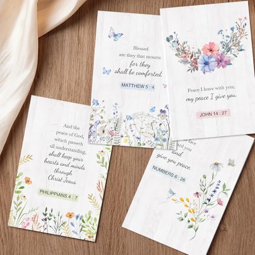 24 Pack Religious Sympathy Cards with Envelopes & Stickers, 4x6 Inch