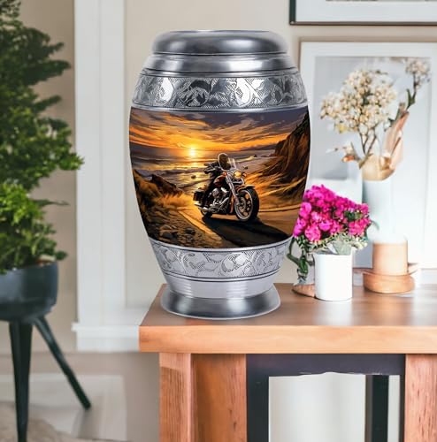 Motorcycle Urn for Ashes Adult Man - 10" Large Adult Size Cremation Urns - size: MON-10 Inch, 1 Pc