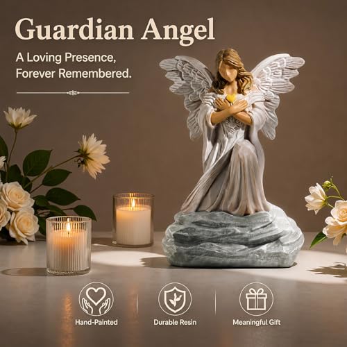 Memorial Angel Figurine Bereavement Gifts for Loss Guardian Angel Statue 6.1 Inch Sympathy Angel Figurine Grief Gifts Women Remembrance Decor Religious Home Decoration