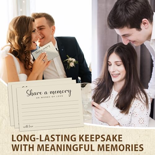 Share a Memory Cards for Celebration of Life, Graduation, Retirement, Birthdays, Guest Book Ideas, Funeral Sign In Book For Memorial Service, 4x6 Inches Set of 50 Pcs(Vanilla Cream) -A08
