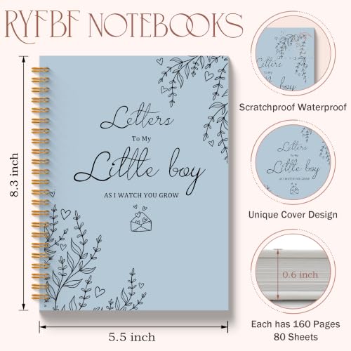 New Mom Boy Gifts Journal for Women, 5.5x8.3in | Baby Boy Shower Gift, Pregnancy Notebook for First Time Mom, Letters to My Little Boy Hardcover Notebook - color: Letters Boy