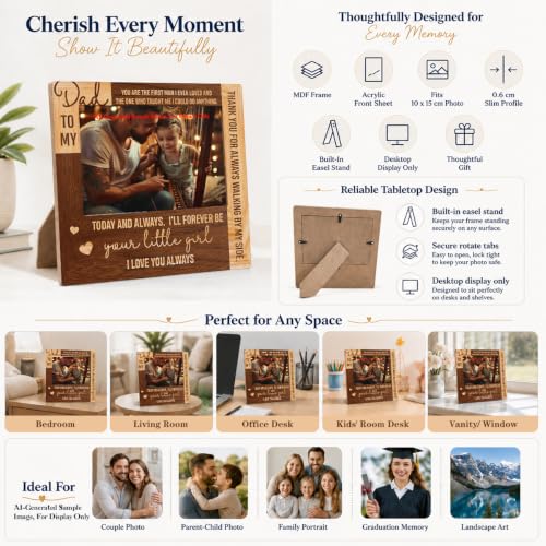 Father of The Bride Gifts from Daughter, Dad & Daughter Picture Frame 6.9 x 7.3 in, Thank You Gift for Dad on My Wedding Day, Wedding Gift for Father of the Bride, to 4x6 in Photo - color: Father 01