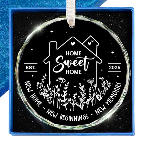 ZAGKOO New Home Ornament 2025, First House Ornament - New Home Gift Ideas - Best Housewarming Gifts 2025 - House Warming Gifts for Owners, Couples, Men, Women - Our First Christmas Glass Keepsake - color: Home Glass 2025