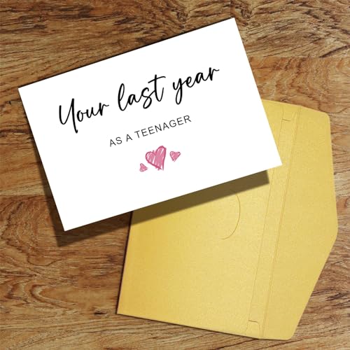 Qiliji Funny 19th Birthday Card for Son Daughter, 19 Years Old Birthday Card for Boy Girl, Nineteenth Birthday Card for Sister Brother Friend, Your Last Year As A Teenager - color: 19th Birthday