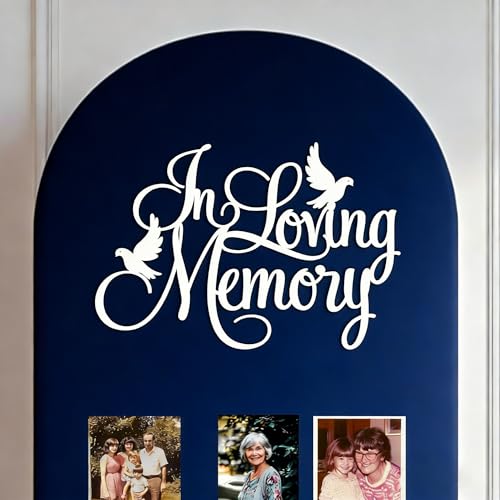 In Loving Memory Sign for Backdrop,Wooden Wedding Sign Memory Wall Decorations for Wedding Reception and Event Party Decor