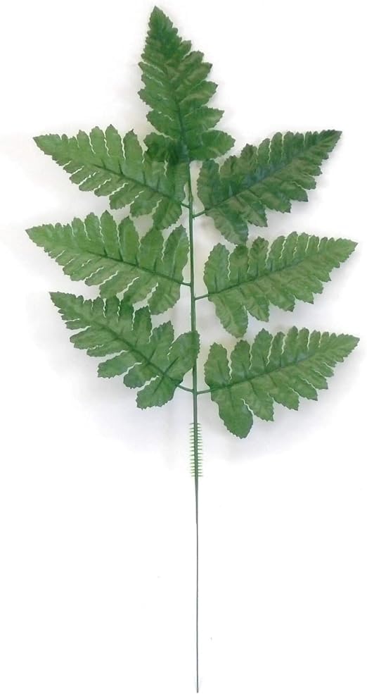2 Pack 12 Inch Wire Headstone Saddle with Foam Attached Plus! 24 Sprays Green Leather Fern Artificial Silk Leaves 16" Made in the USA