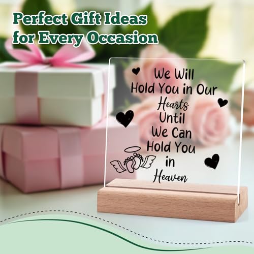 Sympathy Plaques Gifts Memorial Gifts for Loss of Mother Father Husband Wife Clear Desk Decorative Sign Grief Bereavement Funeral Decor Sign in Memory of Family Friends Acrylic Plaque with Stand