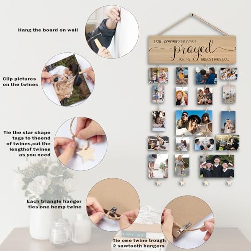 Christian Family Picture Frame,Family Photo Frame Gifts | Faith Love Family Picture With Wood Frames Wall Decor,Reunion Hanging Photo Display,Faith Based Gift - color: Prayed