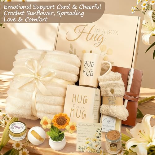 11PCS Sympathy Gift Baskets, Sympathy Gifts for Loss of Loved One, Bereavement Grief Memorial Condolence Gift Basket for Loss,Miscarriage Care Package for Women Hug in a Box Gifts for Loss of Mom Dad