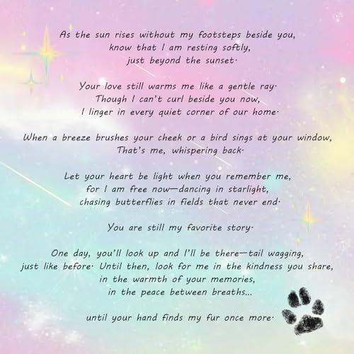 Dog Memorial Gifts for Loss, Rainbow Bridge Dog Memorial Gifts | Pet Remembrance Loss Sympathy for Dogs & Cats Passed Away, Solid Wood Rainbow Bridge Picture Frame Hold 4x6 Photo