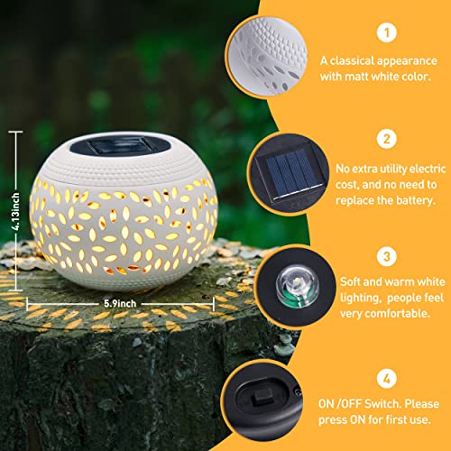 JMEXSUSS Outdoor Lanterns for Patio, Solar Lantern Outdoor Table Decor - size: White 1 Pack