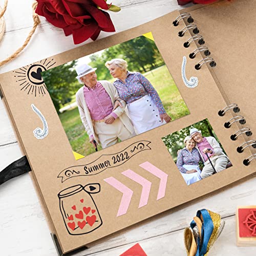 Scrapbook Album, 36 Pages, 7 x 7 Inch, Brown Photo Album, Scrap Book | Hardcover with Thick 200 GSM Kraft Paper, Ideal for Your Scrapbooking Albums, Art & Craft Projects (Brown, 7 x 7 Inch) - color: Brown, size: 7 X 7 Inch