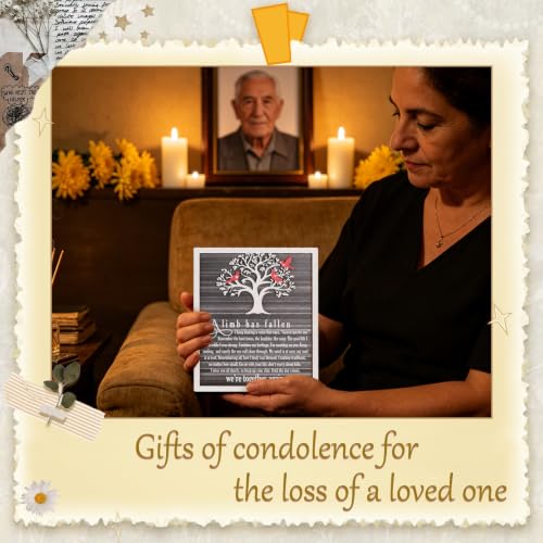 A Limb Has Fallen” Memorial Tree Plaque – Sympathy Gift for Loss of Mom, Dad, or Loved One – Rustic Wooden Family Tree Sign for Bereavement, Funeral, Remembrance or Condolences - style: A Limb Has Fallen