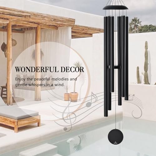 Extra Large Wind Chimes for Outside Deep Tone (62",Black)