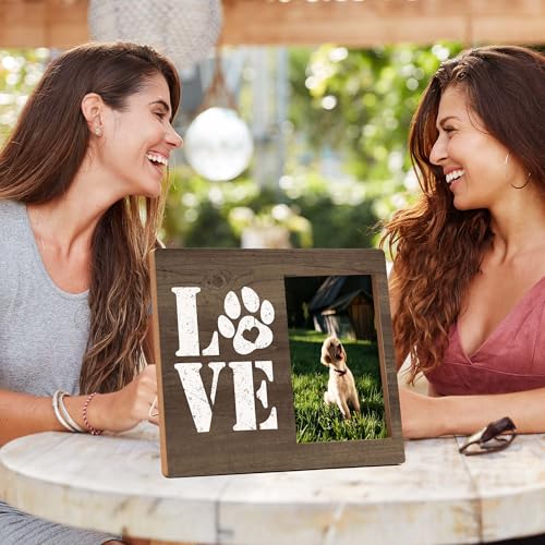 Dog Picture Frames, Puppy Photo Frame, Love Dogs Frames For Pictures, Pet Memorial Gifts, Farmhouse Home Living Room Bedroom Office Decoration -03 - style: Love Dogs 3