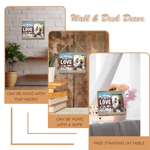 All You Need Is Love Wooden Tabletop Picture Frame - Dog & Cat Photo Frame - Memorial Gift for Pet Loss - style: YuHong-Photo Frame-B76
