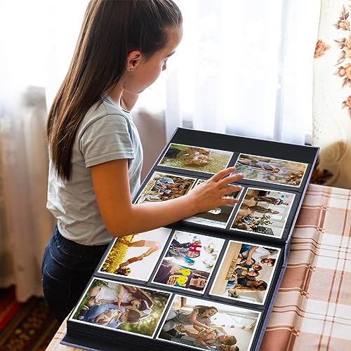 Photo Album 4x6 600 Photos Linen Large Capacity Fabric Cover Books Albums Wedding School Family Anniversary Baby Memory Engagement Travel Albums(Blue, 600 Pockets) (Pack of 2) - color: Blue, size: 600 Pockets (Pack of 2)