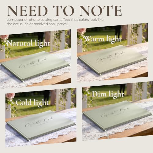 Vienrose Wedding Guest Book Journal, Wedding Registry Must Haves Things with 80 Blank Pages, Linen Photo Guestbook to Sign at Reception Party, Create Your Customizable Memory Album, Dusty Sage Green - color: Dusty Sage Green