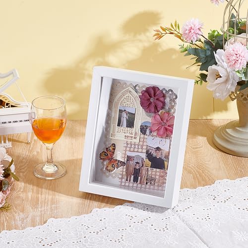 8 Pack 6x8 Inch Shadow Box Picture Frame, 3D Frames Shadow Box | Shadow Box Frame Bulk Wood Shadow Boxes Display Cases for Wedding Memories Crafts Awards Medals Tickets Photos, White - color: White