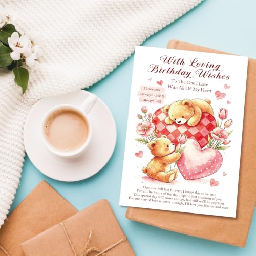 Romantic Birthday Card for Boyfriend Girlfriend Wife Husband, Loving Birthday Card for Loved One, Cute Beer Bday Cards for Him Her - color: The One I Love Birthday