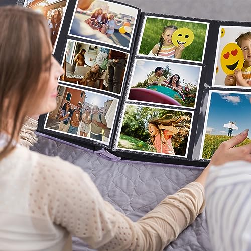 Linen Photo Album 4x6 Large Capacity 1000 Pockets Pictures Fabric Cover Books Albums Wedding School Family Anniversary Baby Memory Engagement Travel Albums(Black, 1000 Pockets) - color: Black, size: 1000 Pockets