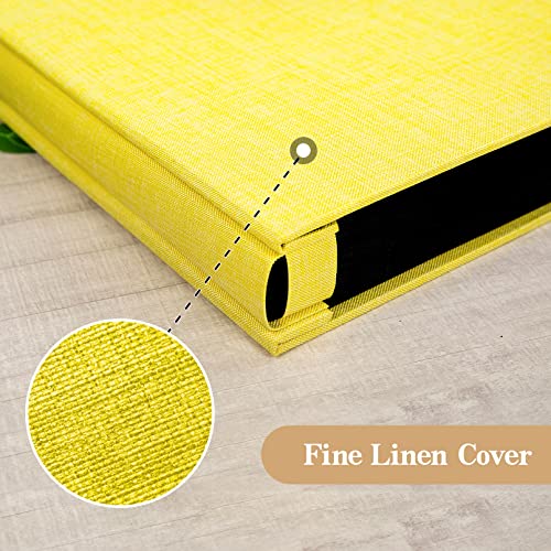 potricher Photo Album 4x6, 300 Pockets, Linen Cover, Yellow | Small Capacity 4x6 Picture Albums with Horizontal Pockets, 4x6 Photo Book for Family, Wedding, Baby, Anniversary - color: Yellow
