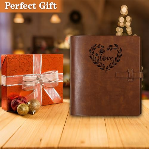 Genuine Leather 4x6 Photo Album, with Writing Space - color: Love