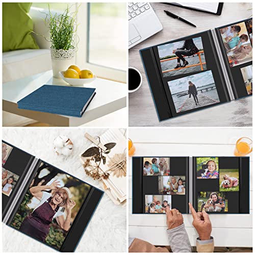 Zesthouse Photo Album Self Adhesive Pages, 60 Pages Magnetic Scrapbook Albums with Sticky Page, Photos Album Holds 8x10 & 5X7 & 4x6 & 6x8 & 3x5, Large Picture Book Ideal Gift for Family Wedding Baby - color: Black Blue, size: 11"x10.6"/Black 60 Pages