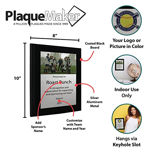 Support and Sponsor Team Plaque - Include your Custom Message, Photo and Logo (8 X 10") - size: 8 X 10"