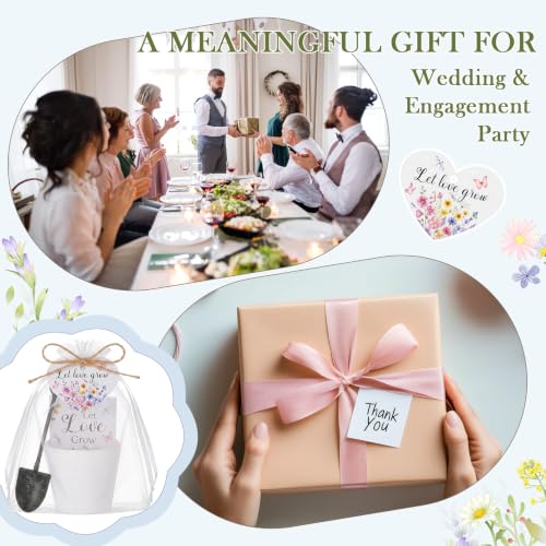 24 Sets Thank You Seed Packets Card Sets Gifts Bulk for Women | No Seed, Let Love Grow, Wildflower Favors for Guests, Souvenirs Gift Bulk for Bridal Shower, Engagement and Wedding Party - style: Let Love Grow