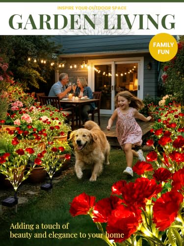 GIGALUMI 4 Pack Solar 28 Carnations Flowers Outdoor, 2 Modes, Red - color: Red, size: 4 PACK