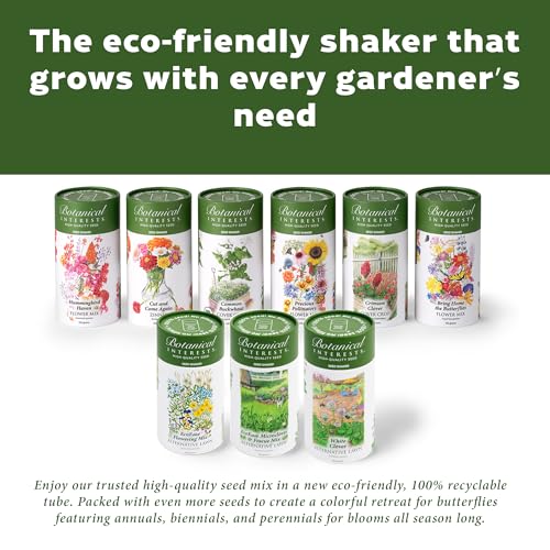 Botanical Interests Precious Pollinators Flower Mix Seed Shaker – Covers 800 sq ft, 14 Native Flowers & Herbs, Supports Pollinators, Annuals & Perennials, Eco-Friendly Recyclable Container