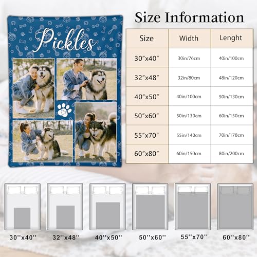 Ship Next Day, Personalized Dog Memorial Gifts, Custom Pet Blanket with Picture Name, Customized Pet Memorial Blanket with Photos, Loss of Pet Sympathy Gift, Dog Passing Away Bereavement Gifts - color: Dog Blanket 4