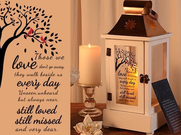 Memorial Gifts for Loss of Loved Ones, Memorial Lantern with Candle Light | Sympathy Gifts for Loss of Mom Dad, Remembrance Keepsake Gift for Funeral Bereavement