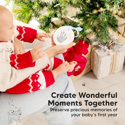 Baby Handprint Footprint Ornament Keepsake Kit, Imprint (Silver Paint) - color: Cherish, Silver Paint