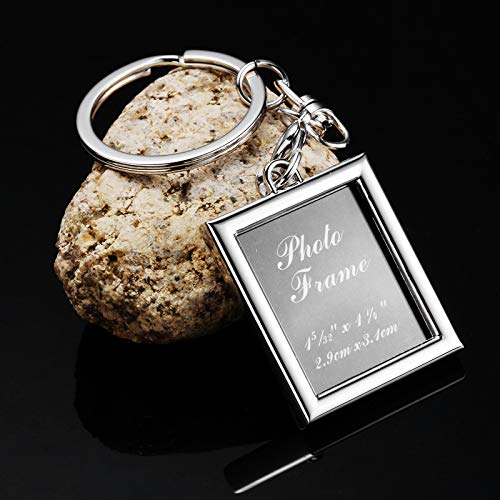 Photo Frame Key Chain Set - 4 Pieces Rectangle Photo Frame Key Chain for Custom Personalized Insert Pictures - Stainless Steel Keychain Suitable for Women and Men