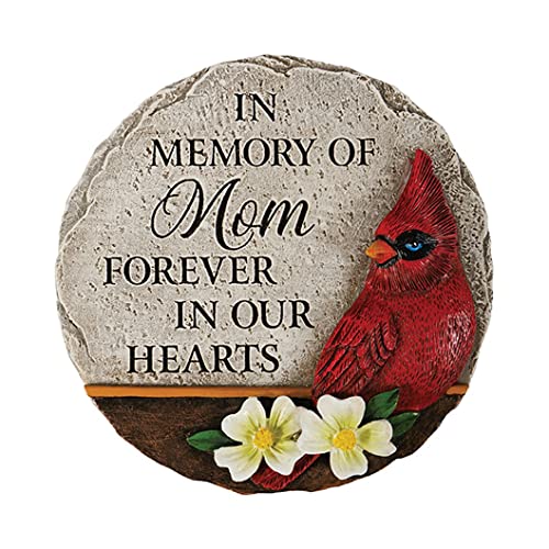Carson 12873 Mom Cardinal Memorial Mini Garden Stone, 5-inch Diameter