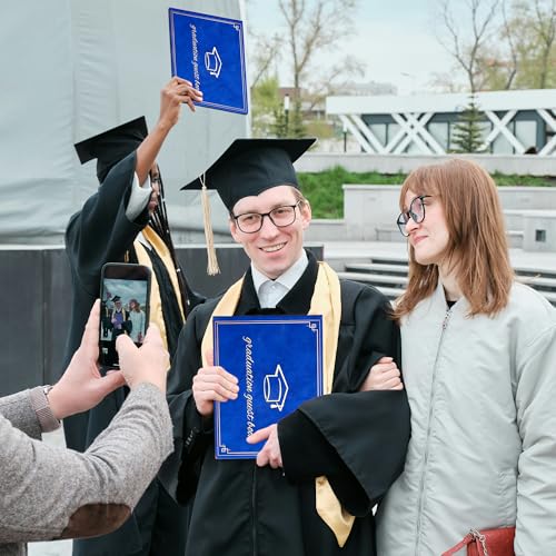 Graduation Guest Book 2026 - Memory Scrapbook for College Gifts Graduation, Guest Book for Graduation Party Sign-In with Custom Message 120 Pages, 7x9 Inch Elegant Graduation Yearbook (Blue) - color: blue