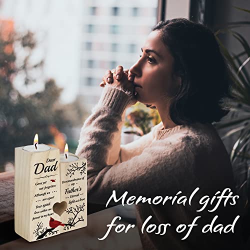 SteadStyle Memorial Gifts for Loss of Dad, Memorial Cardinal Candlestick | Loss of Father Sympathy Gift, Dad Bereavement Gift, In Memory of Dad, Wooden Candlestick Holders for Loss of Dads - style: Dad