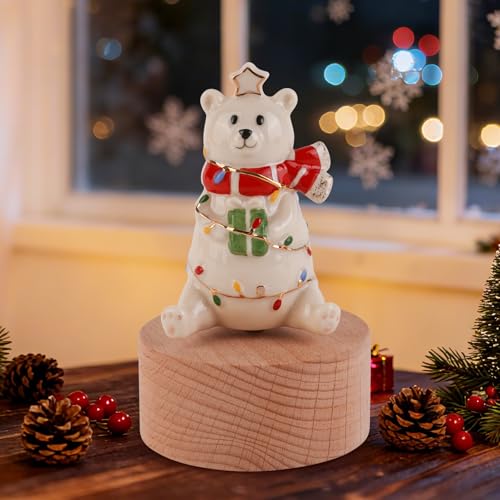 Music Box Figurine, Sculpted Hand-Painted Musical Figure Plays You are Jingle Bells Tune Christmas Anniversary, Birthday Gifts for Daughter Son Mom Dad Kids (Bear) - color: Bear