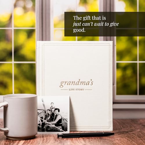 Duncan & Stone Grandma Story Journal, Life Memory Book, Prompts, Ivory | Linen-bound keepsake with prompts & family tree for Grandma to share her life story; an 85-page gift for grandmother - style: Your Story Grandma