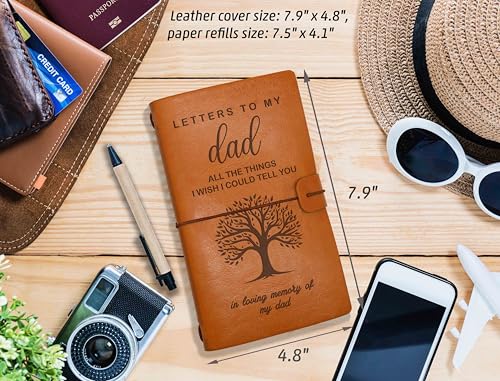 ZVMIS Dad Memorial Remembrance Gift-Bereavement Gift-Refillable Travel Photo Diary Journal-Sympathy Gift for Loss of Father-Letters To My Dad,All The Things I Wish I Could Tell You-In Loving Memory - style: Style34-3-letters to my dad