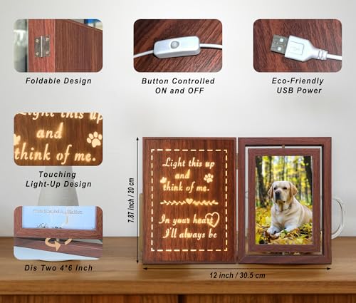 Pet Dog Cat Memorial Light-Up Frame: Light This Up & Think of Me